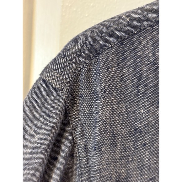 Jones & Co Jones New York Blue 100% Linen Button Up Jacket Womens 1X Plus Size - Picture 7 of 9